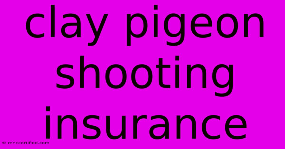 Clay Pigeon Shooting Insurance