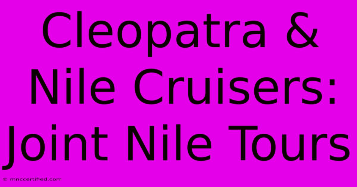 Cleopatra & Nile Cruisers: Joint Nile Tours