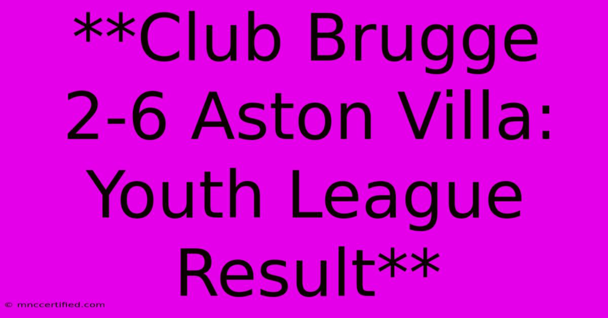 **Club Brugge 2-6 Aston Villa: Youth League Result**