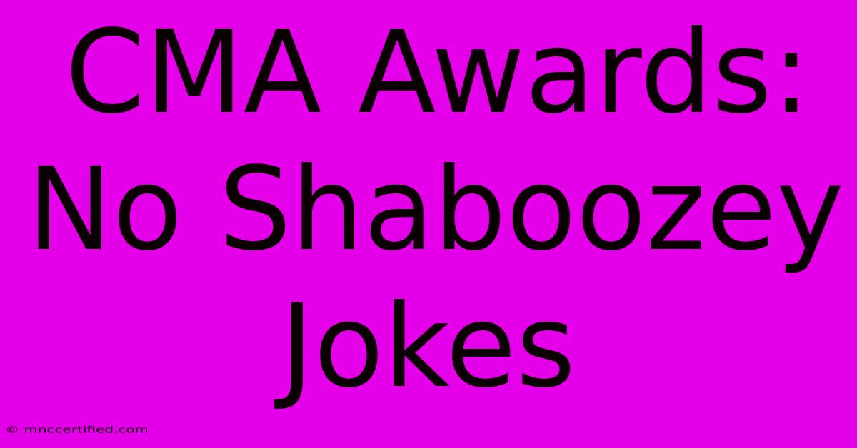 CMA Awards: No Shaboozey Jokes