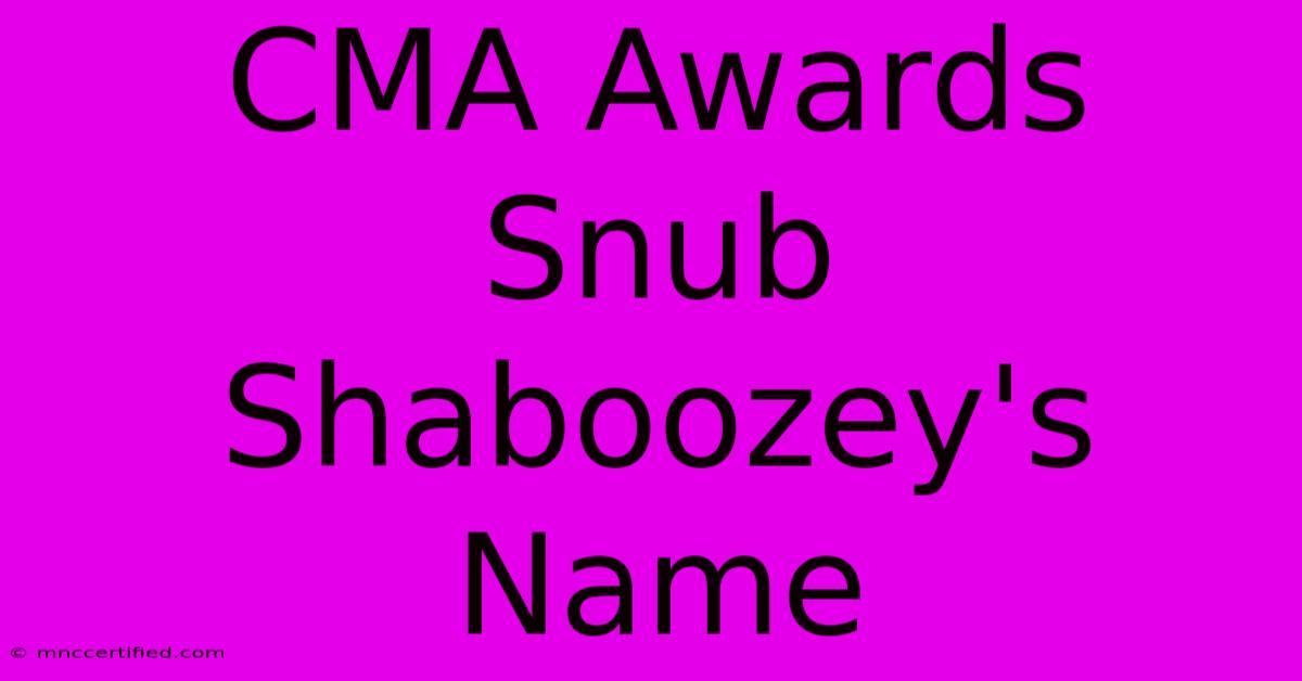 CMA Awards Snub Shaboozey's Name