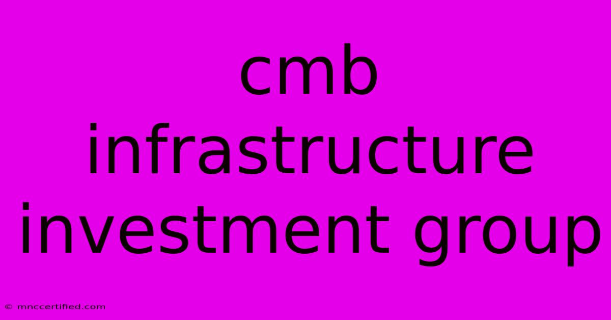 Cmb Infrastructure Investment Group