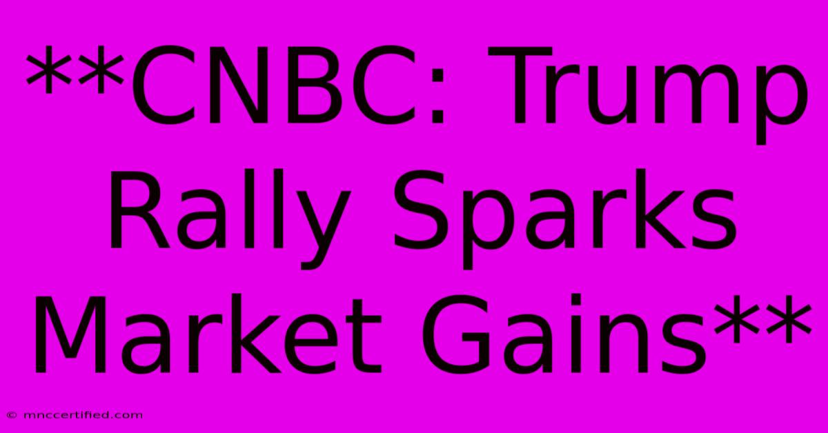 **CNBC: Trump Rally Sparks Market Gains** 