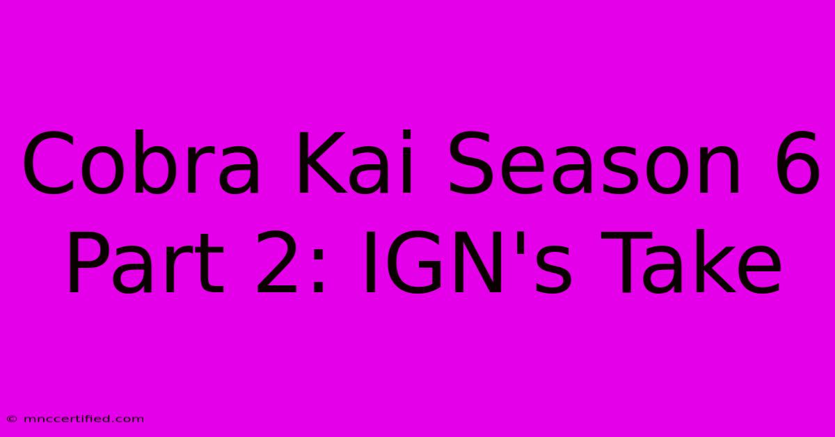 Cobra Kai Season 6 Part 2: IGN's Take