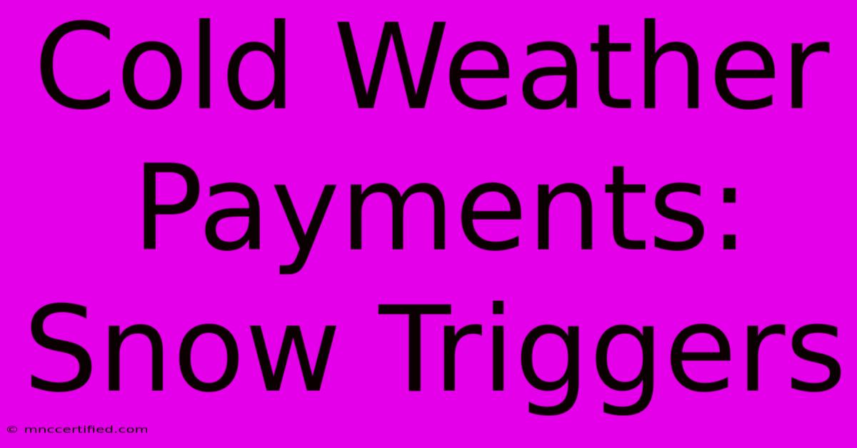 Cold Weather Payments: Snow Triggers