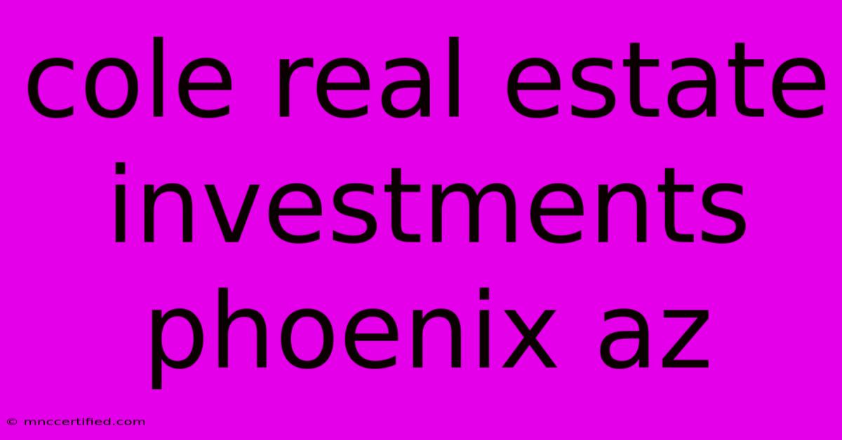 Cole Real Estate Investments Phoenix Az