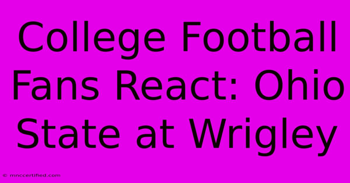 College Football Fans React: Ohio State At Wrigley