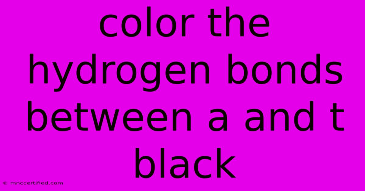 Color The Hydrogen Bonds Between A And T Black