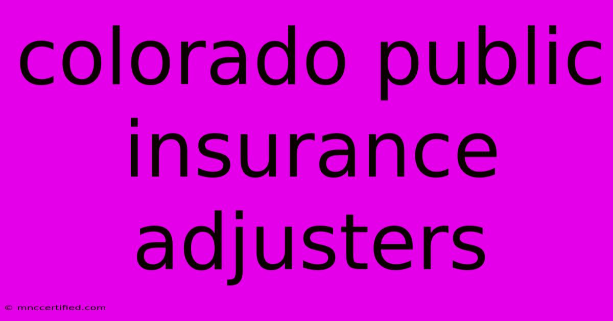 Colorado Public Insurance Adjusters