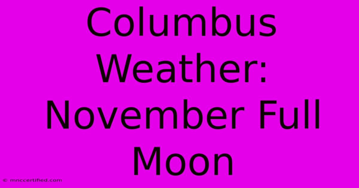 Columbus Weather: November Full Moon