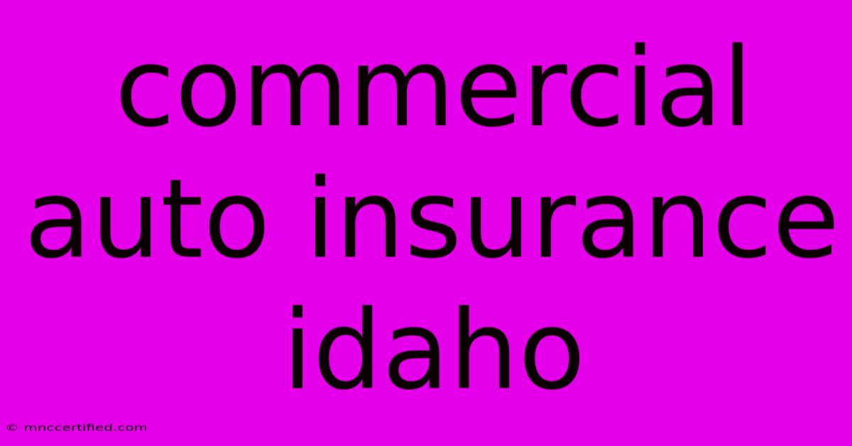 Commercial Auto Insurance Idaho