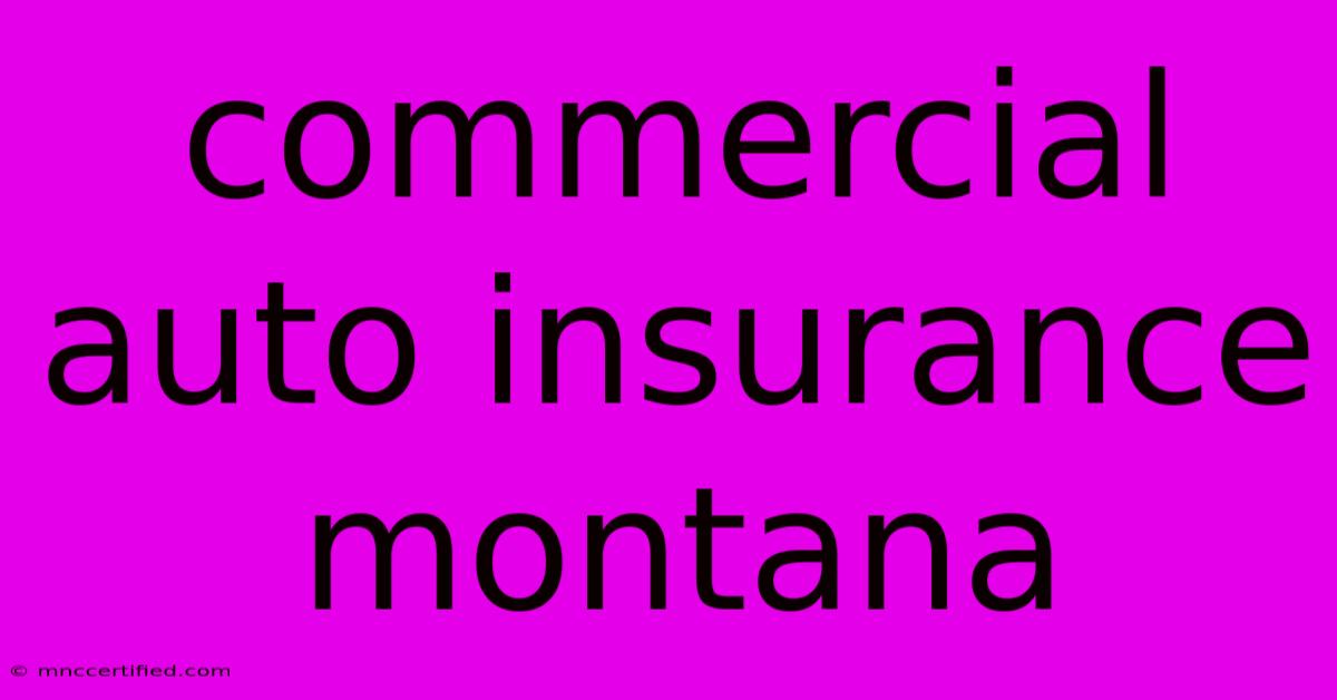 Commercial Auto Insurance Montana