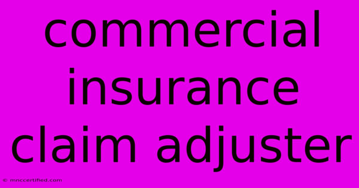 Commercial Insurance Claim Adjuster