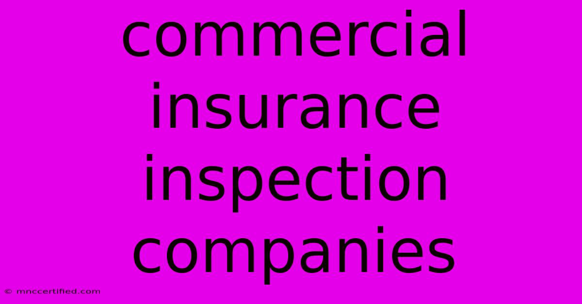 Commercial Insurance Inspection Companies