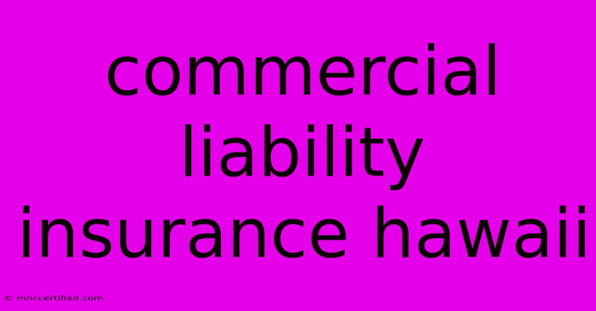 Commercial Liability Insurance Hawaii