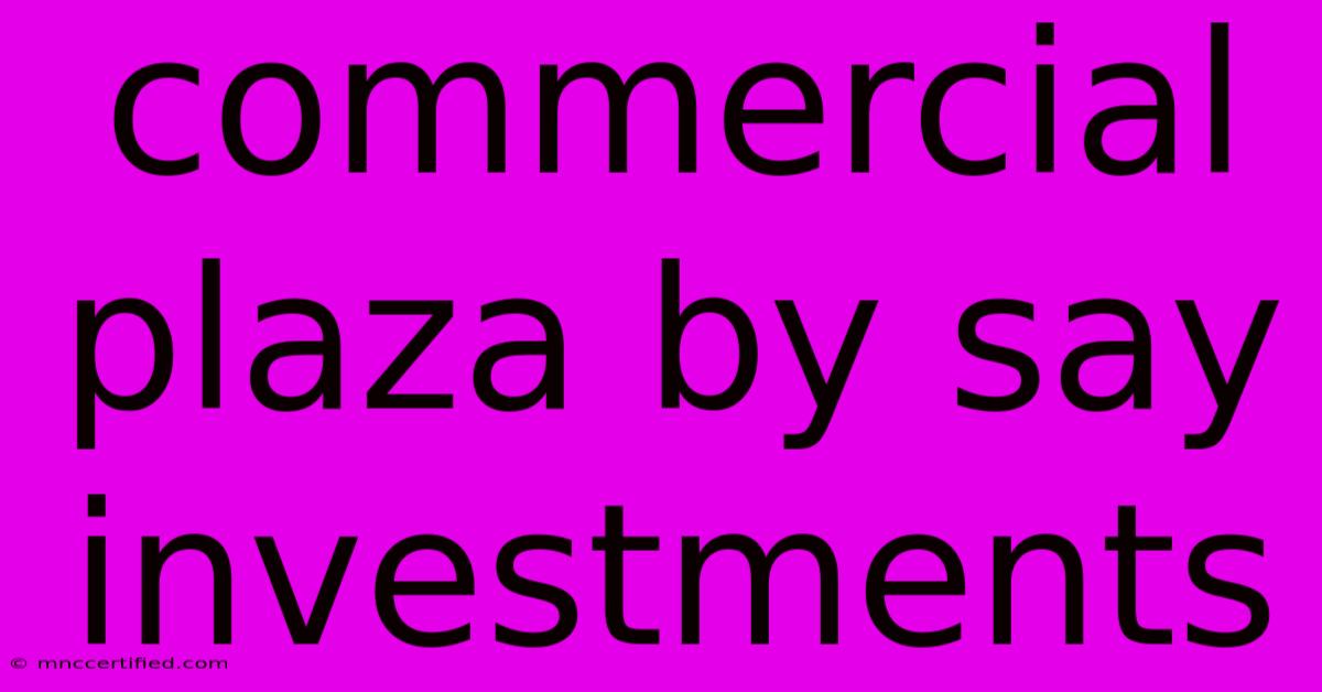 Commercial Plaza By Say Investments