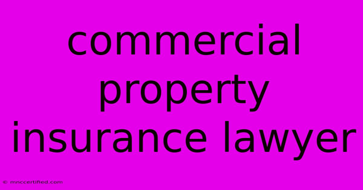 Commercial Property Insurance Lawyer