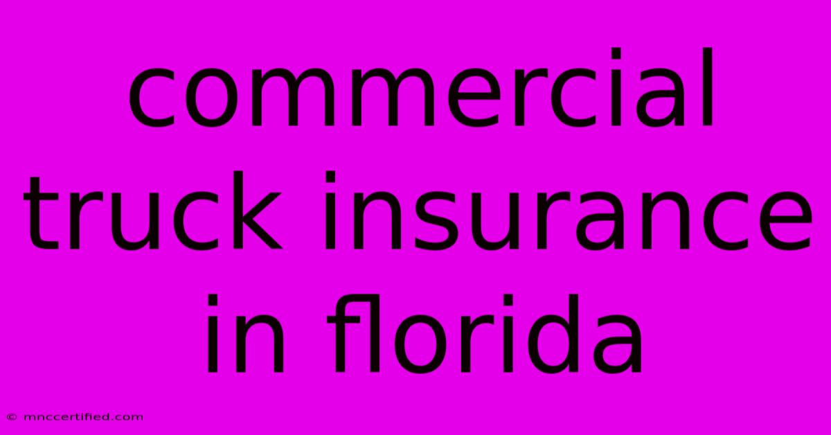 Commercial Truck Insurance In Florida