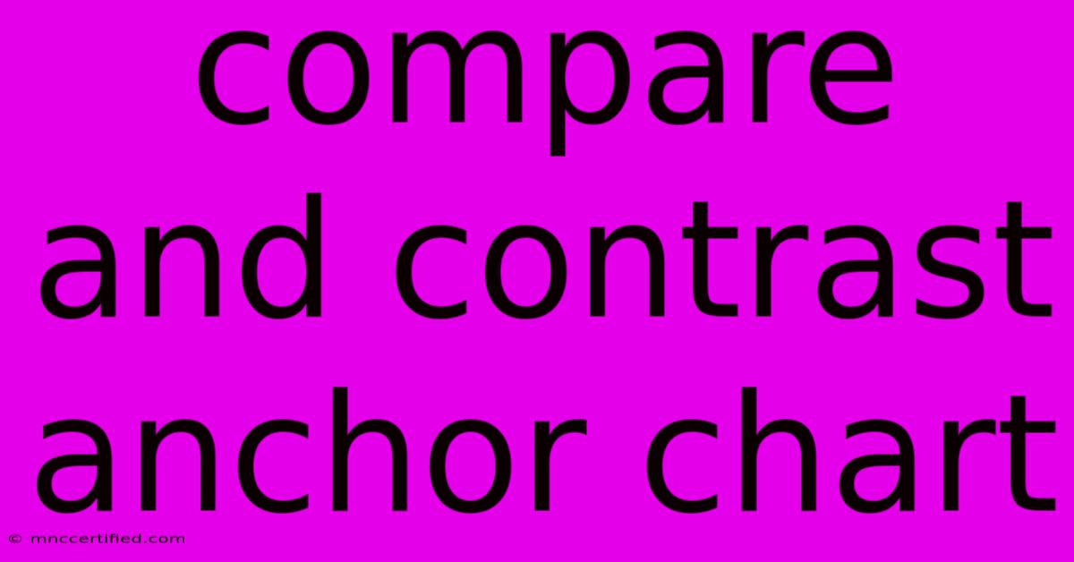 Compare And Contrast Anchor Chart