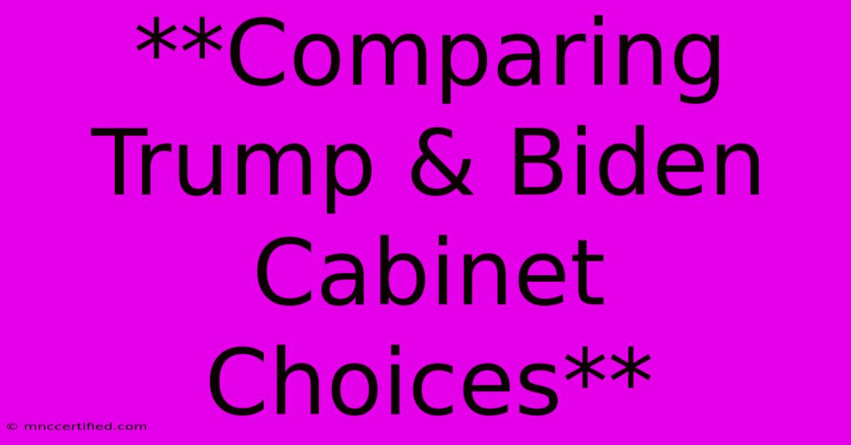 **Comparing Trump & Biden Cabinet Choices**