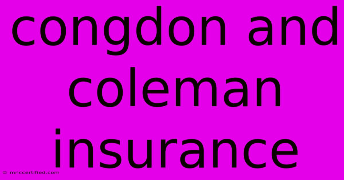 Congdon And Coleman Insurance