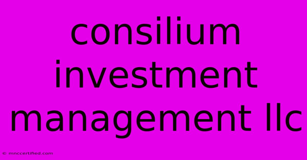 Consilium Investment Management Llc