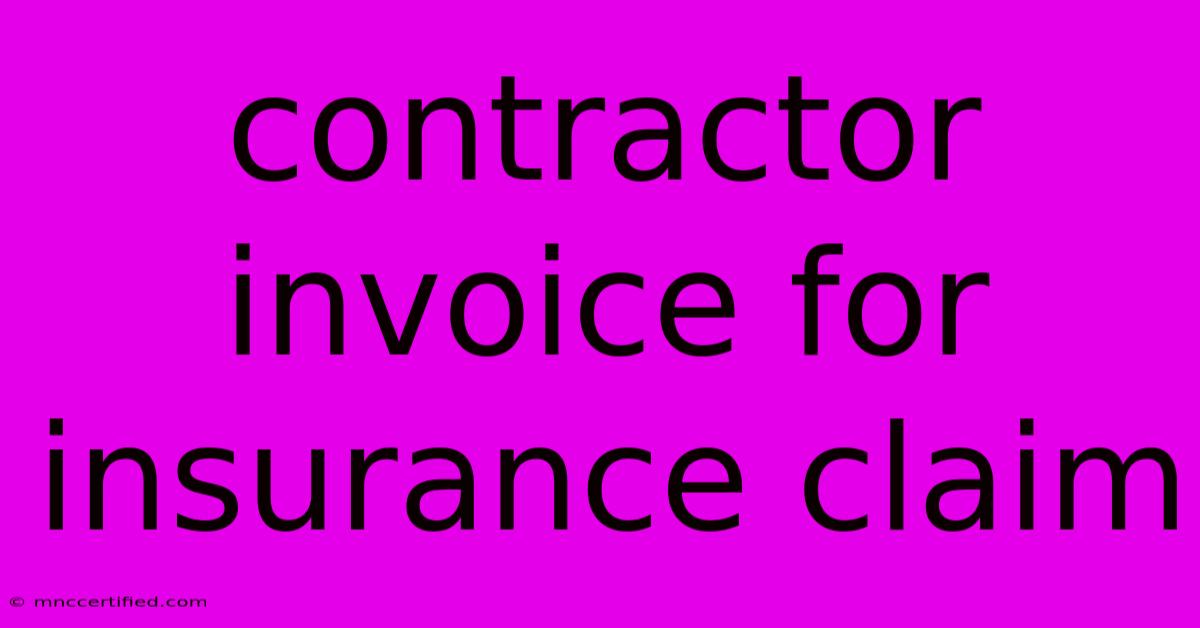 Contractor Invoice For Insurance Claim