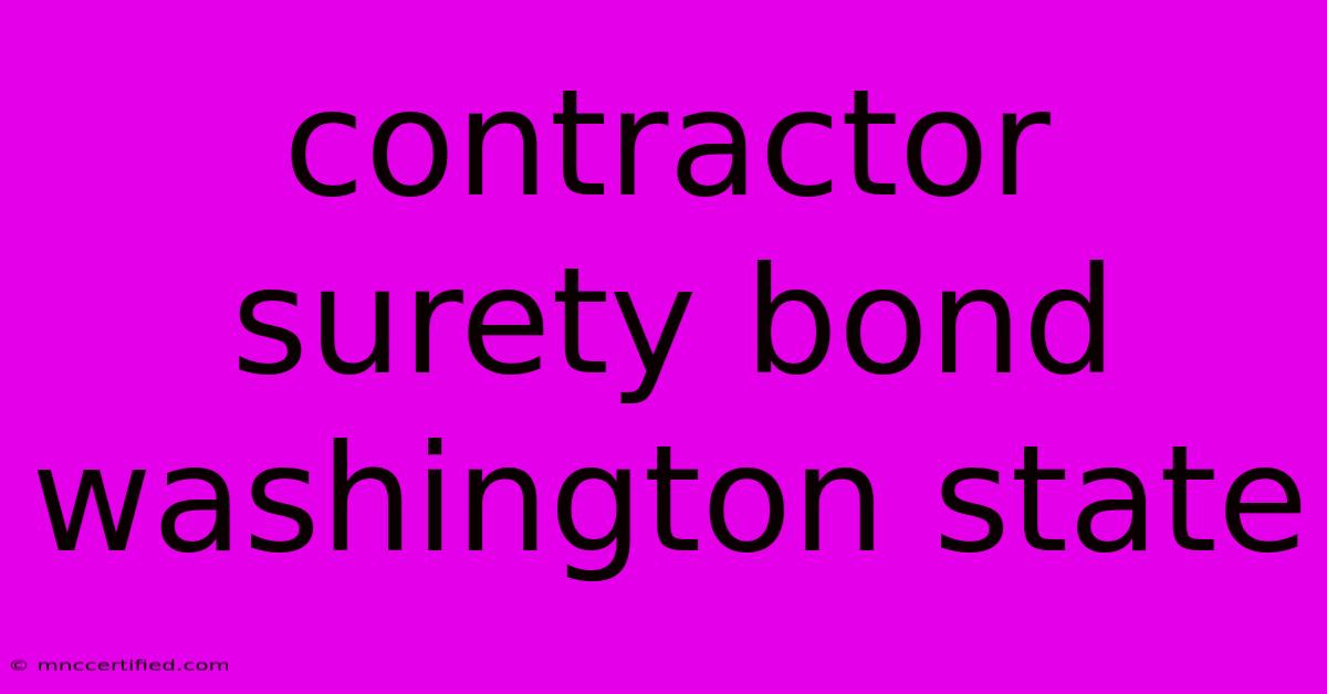 Contractor Surety Bond Washington State