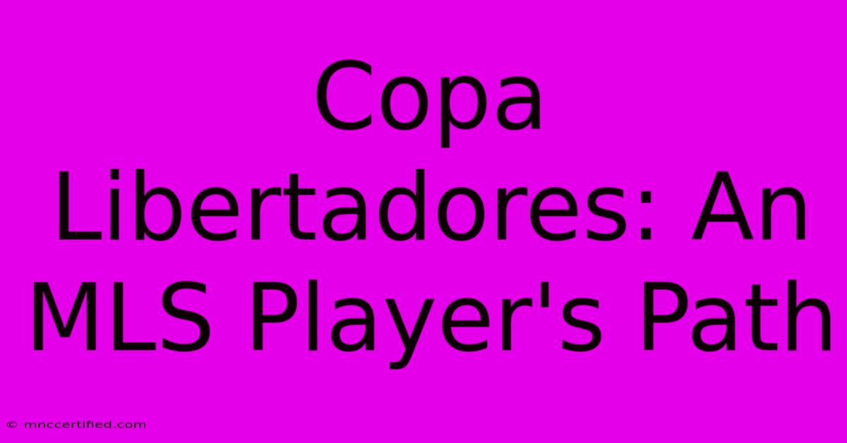 Copa Libertadores: An MLS Player's Path