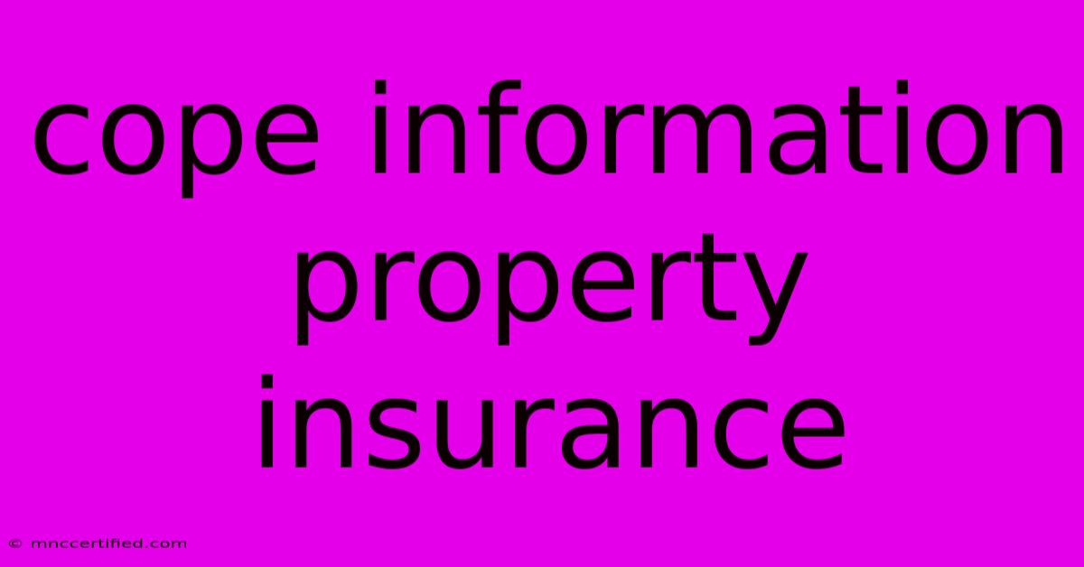 Cope Information Property Insurance