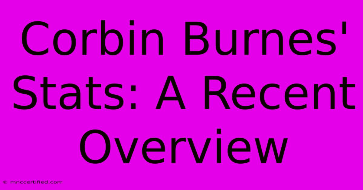 Corbin Burnes' Stats: A Recent Overview