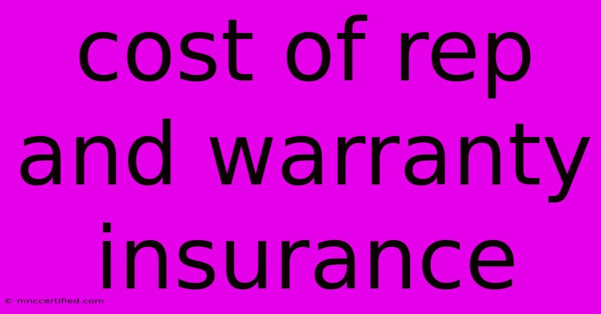 Cost Of Rep And Warranty Insurance