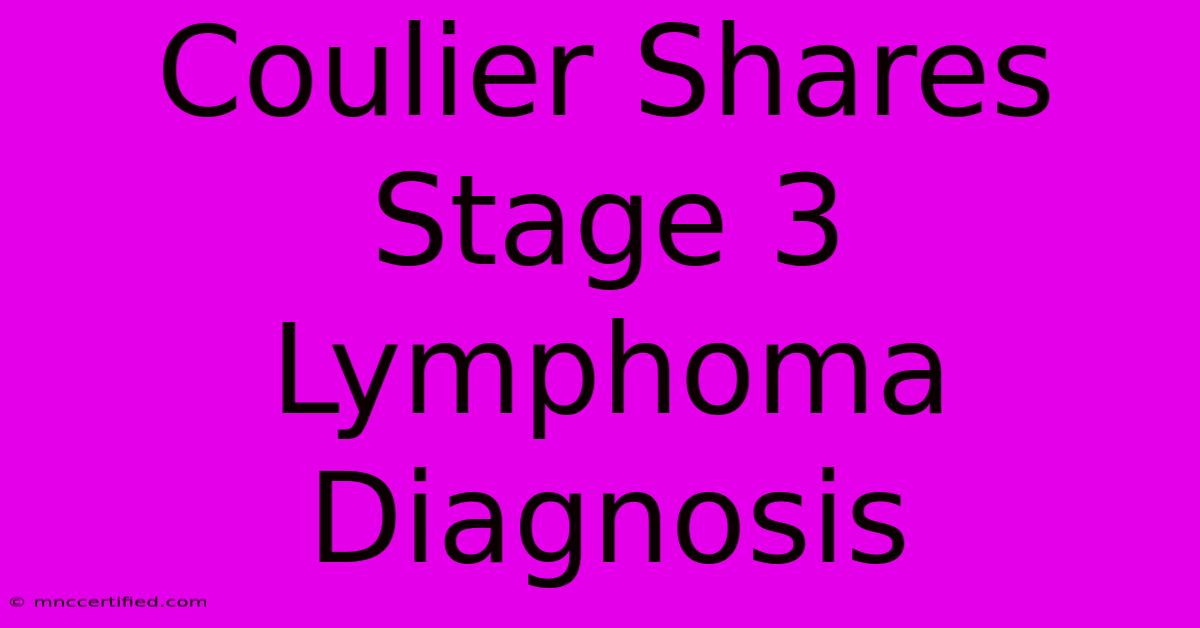 Coulier Shares Stage 3 Lymphoma Diagnosis