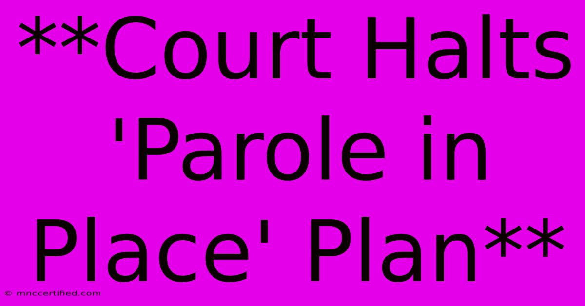 **Court Halts 'Parole In Place' Plan**