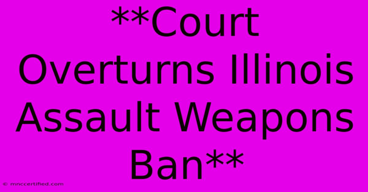 **Court Overturns Illinois Assault Weapons Ban**