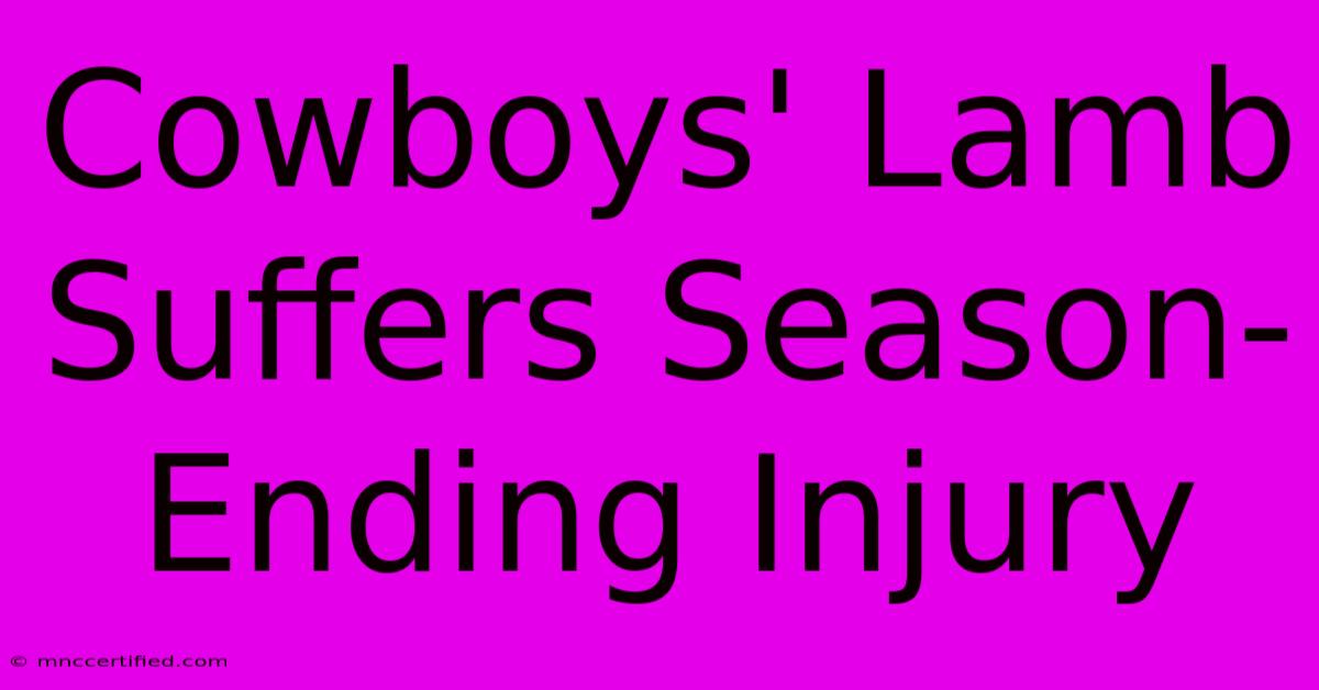 Cowboys' Lamb Suffers Season-Ending Injury