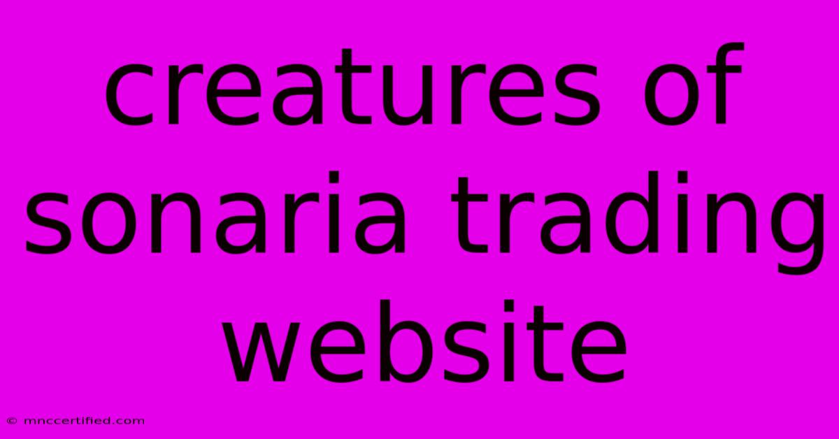 Creatures Of Sonaria Trading Website