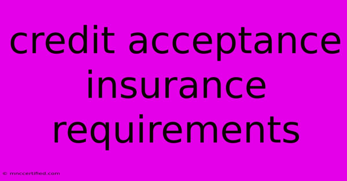 Credit Acceptance Insurance Requirements