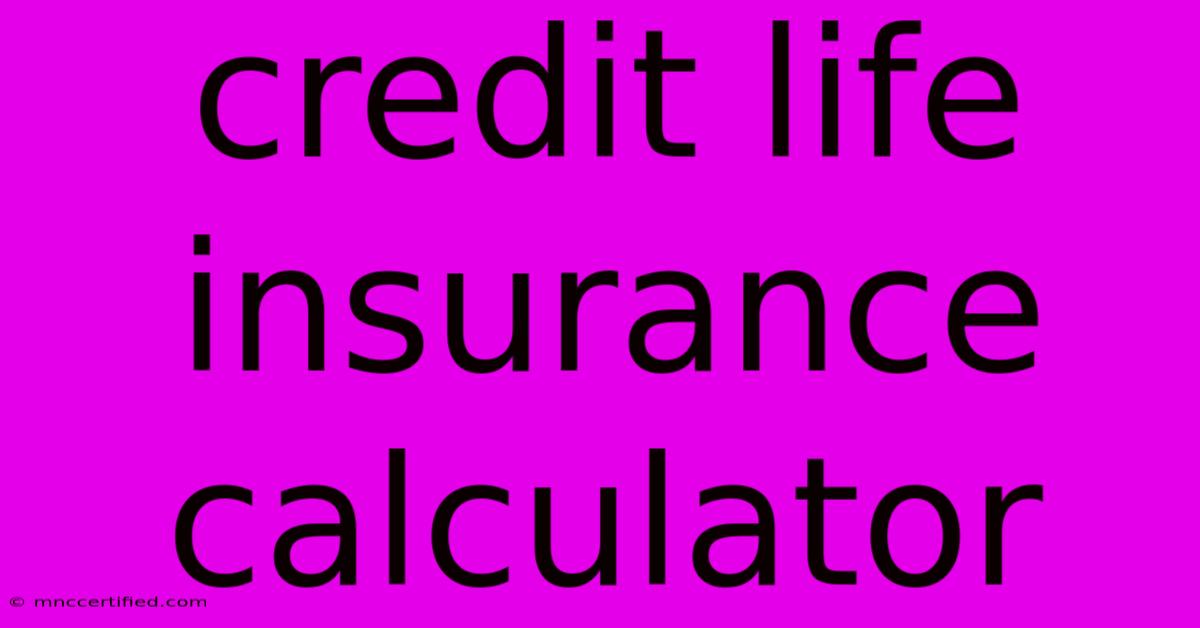 Credit Life Insurance Calculator