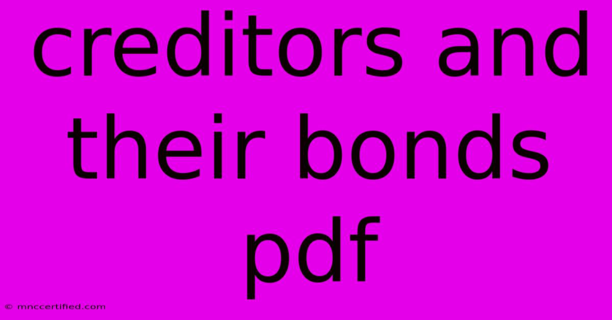 Creditors And Their Bonds Pdf