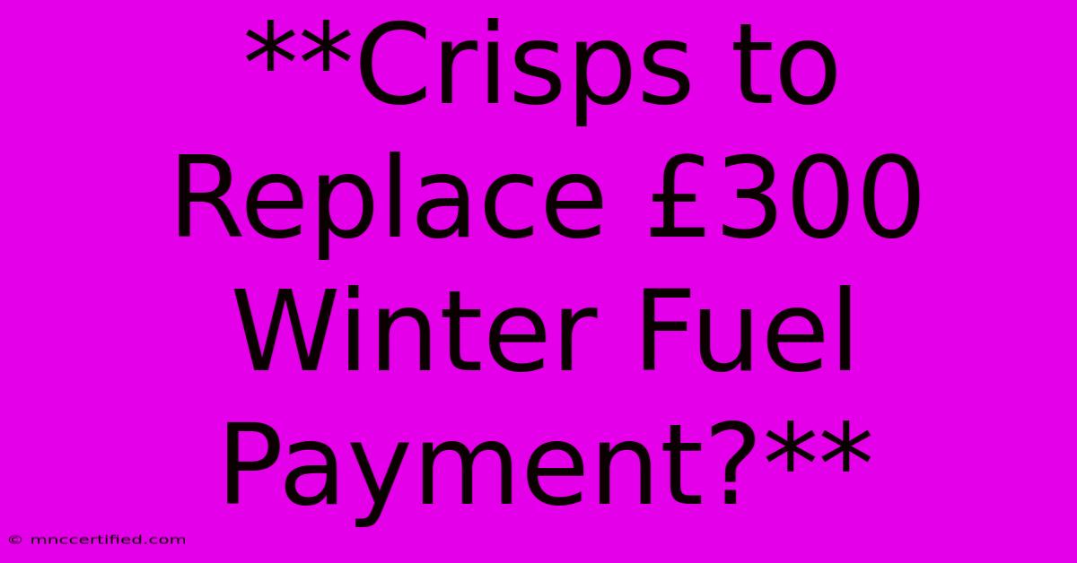 **Crisps To Replace £300 Winter Fuel Payment?**