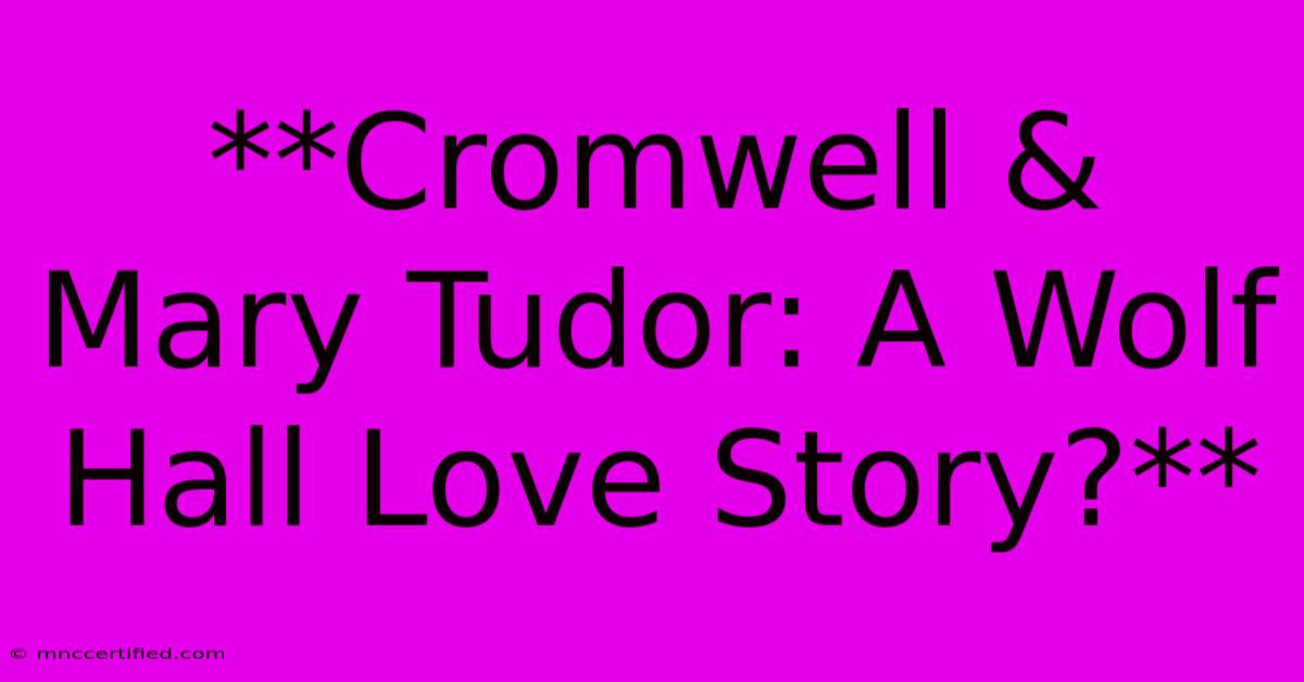 **Cromwell & Mary Tudor: A Wolf Hall Love Story?**