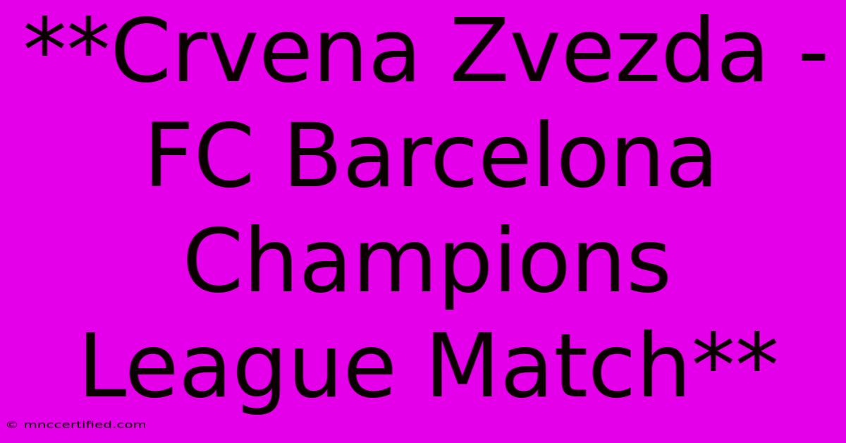 **Crvena Zvezda - FC Barcelona Champions League Match**