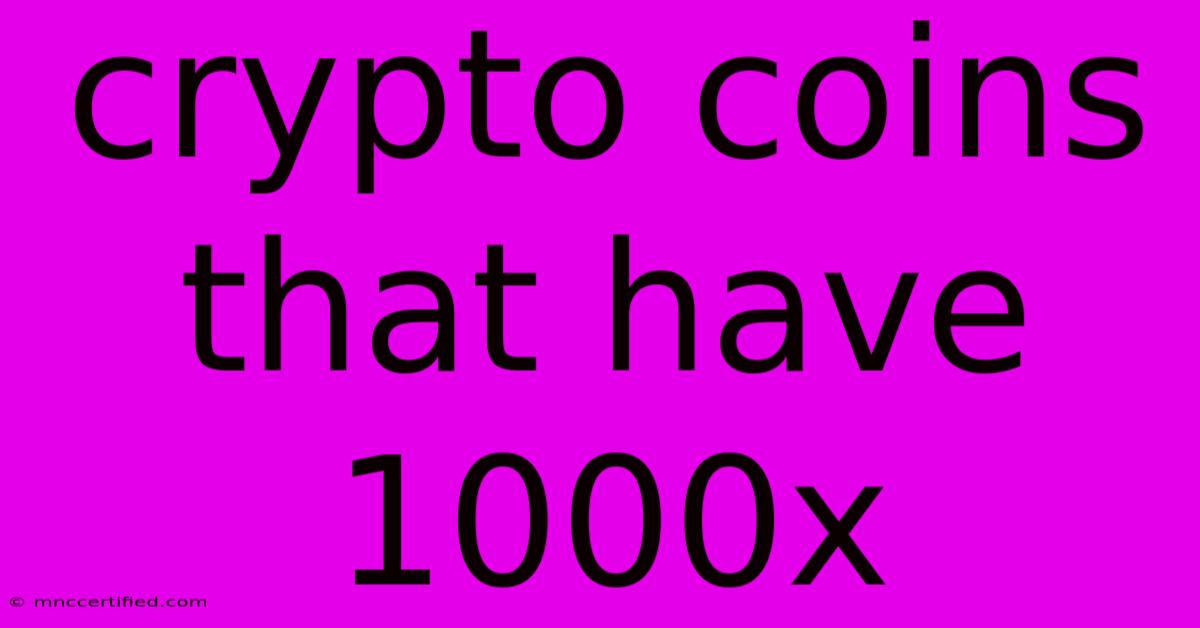 Crypto Coins That Have 1000x