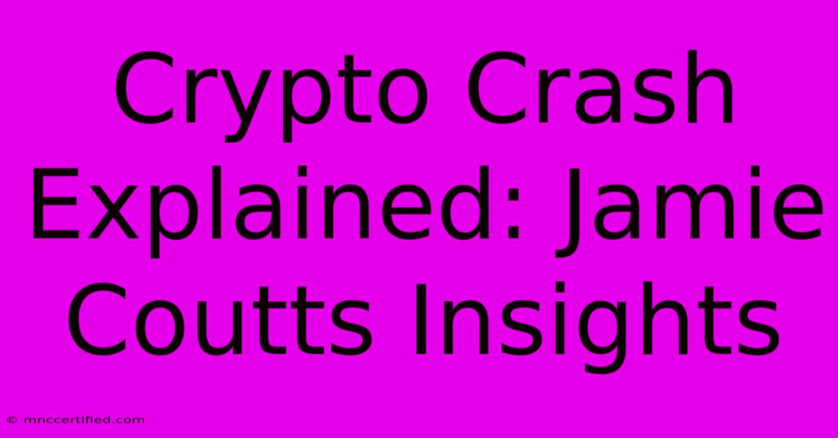 Crypto Crash Explained: Jamie Coutts Insights