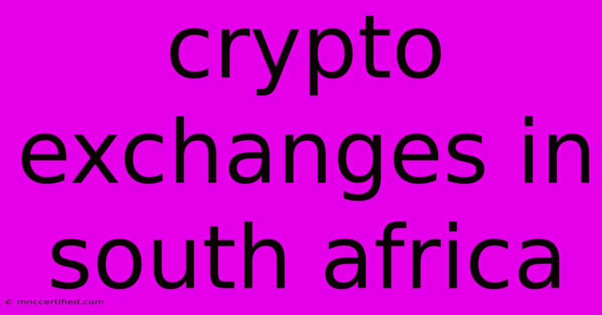 Crypto Exchanges In South Africa