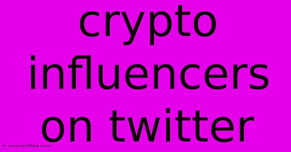 Crypto Influencers On Twitter