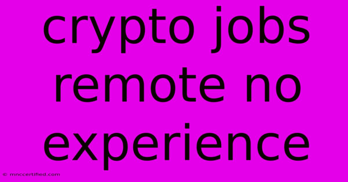 Crypto Jobs Remote No Experience