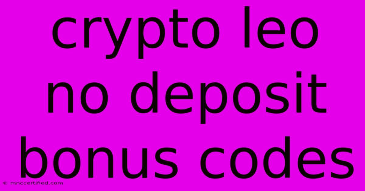 Crypto Leo No Deposit Bonus Codes