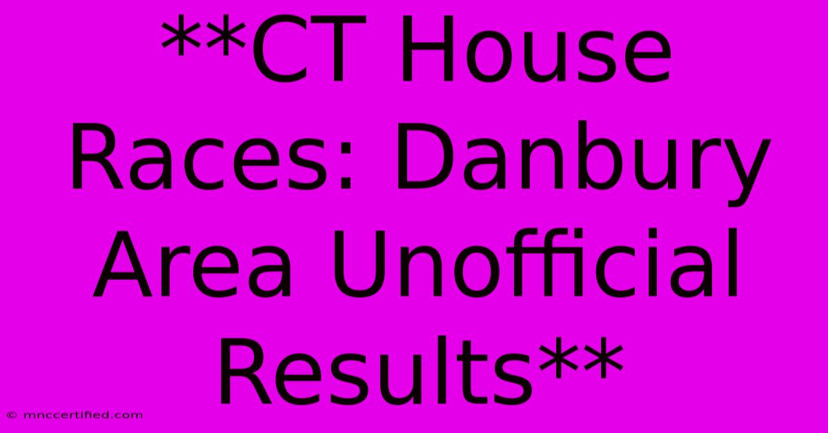 **CT House Races: Danbury Area Unofficial Results**